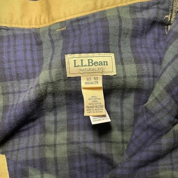 L.L. Bean Flannel Lined Men’s Khakis - Picture 3 of 4